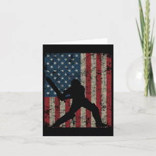Vintage Cricket American Flag 4th Of July Patrioti Card