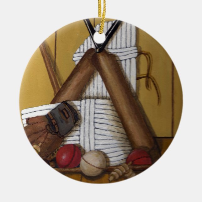 Vintage Cricket Ceramic Ornament (Front)