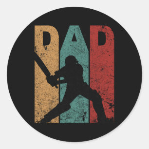 Vintage Cricket Dad Fathers Day Gift Ideas Cricket Classic Round Sticker