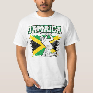Vintage Cricket Jamaïque Drapeau T-shirt Jamaïcain