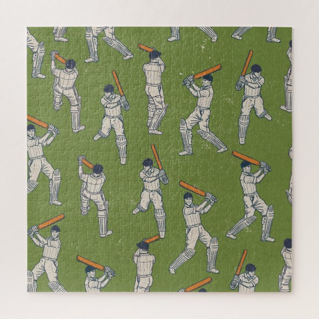 Vintage Cricket pattern Jigsaw Puzzle (Vertical)