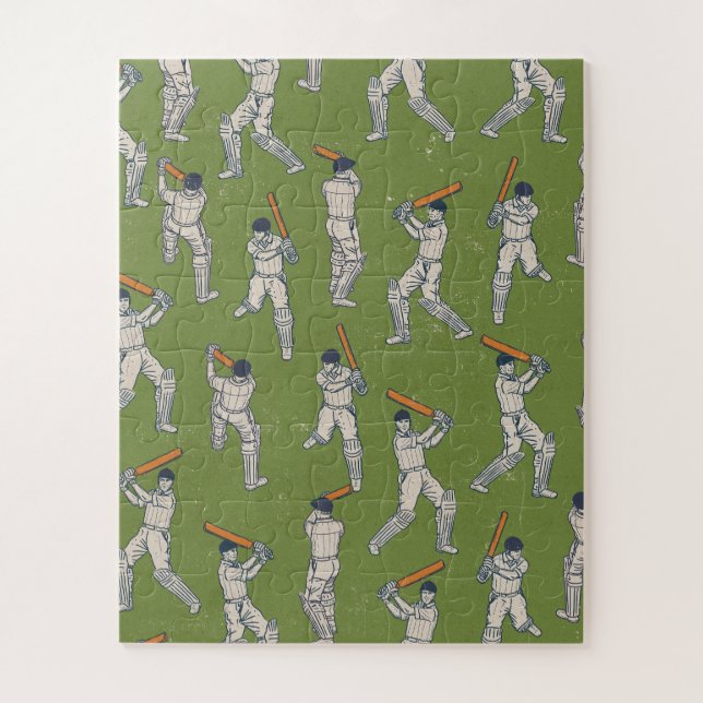 Vintage Cricket pattern Jigsaw Puzzle (Vertical)
