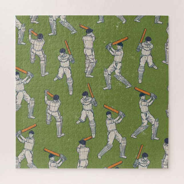 Vintage Cricket pattern Jigsaw Puzzle (Vertical)