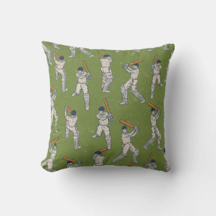 Vintage Cricket pattern Throw Pillow