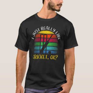 Vintage Cricket Sports I Just Really Like Cricket T-Shirt