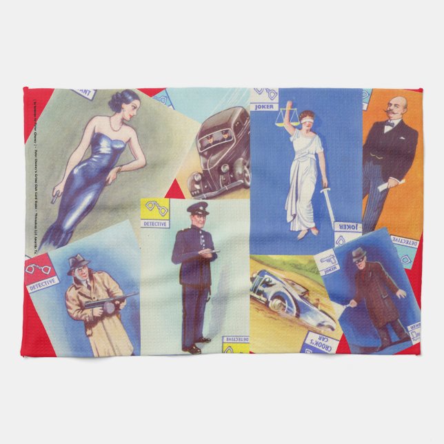 Vintage "Crime Club" Tea Towel (Horizontal)