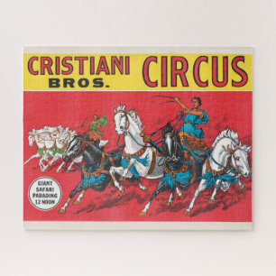 Vintage Cristiani Brothers Circus Poster Jigsaw Puzzle