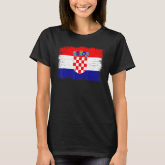 Vintage Croatia Flag Croatian Independence Day T-Shirt