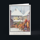 Vintage Croatian Sretan Božić Christmas Card<br><div class="desc">Retro / Vintage Croatian Christmas greeting card.  Lovely Christmas village scene!  Sretan Božić i Nova Godina!  Merry Christmas and Happy New Year!</div>