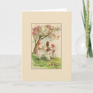 Vintage Croatian Sretan Uskrs Easter Greeting Card
