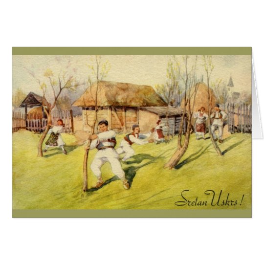 Vintage Croatian Sretan Uskrs Easter Greeting Card