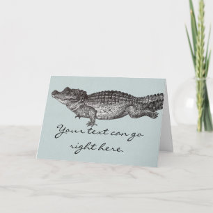 Vintage Crocodile Greeting Card