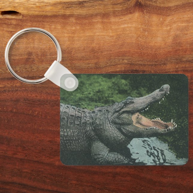 Vintage Crocodile Reptiles, Marine Animal Life Keychain (Back)