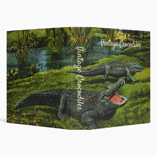 Vintage Crocodiles, Marine Life Reptiles Animals Binder