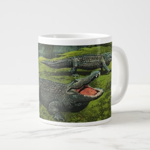 Vintage Crocodiles, Marine Life Reptiles Animals Large Coffee Mug