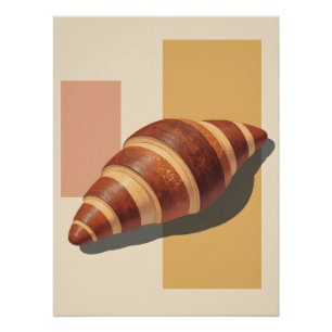 Vintage Croissant Poster – Retro Bakery Wall Art