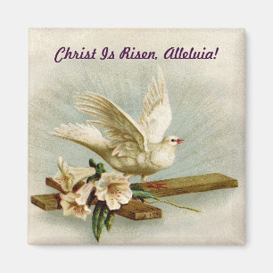 Vintage Cross And Dove Magnet