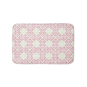 Vintage Cross stitch embroidery hearts pattern Bath Mat