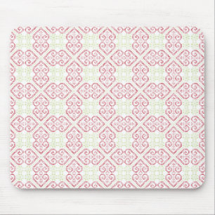 Vintage Cross stitch embroidery hearts pattern Mouse Pad
