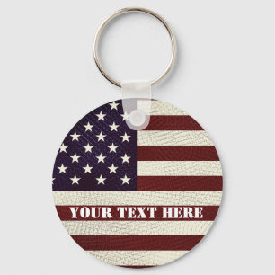 Vintage Crosshatch American Flag Stars and Stripes Keychain