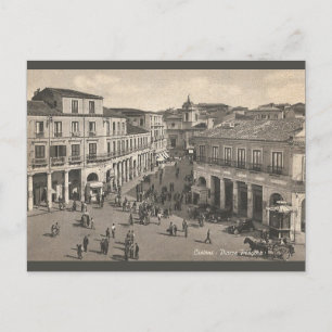 Vintage Crotone Italy Piazza Pitagora Postcard