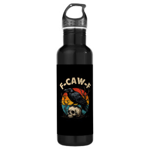 Vintage Crow F-Caw-F Raven Bird Humor Meme Funny 710 Ml Water Bottle