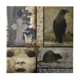 Vintage Crow Oddities Tile