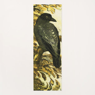 Vintage Crow Perched on a branch Theo van Hoytema Yoga Mat