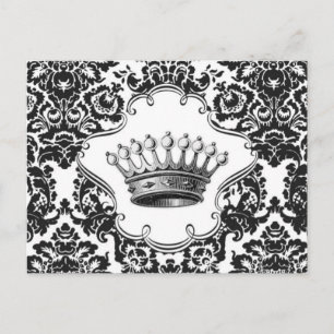 Vintage crown damask postcard