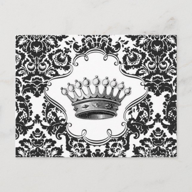 Vintage crown damask postcard (Front)