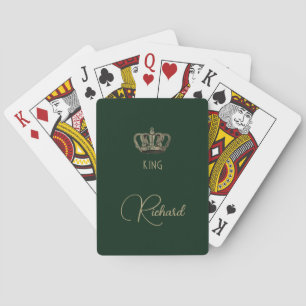 Vintage Crown King Green Playing Cards