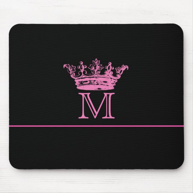 Vintage Crown Monogram Mouse Pad (Front)