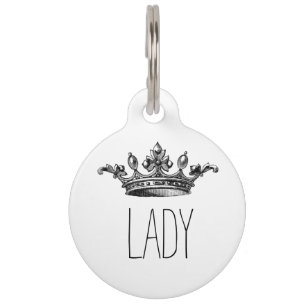 Vintage crown, personalised pet tag