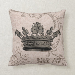 Vintage Crown...pillow Throw Pillow