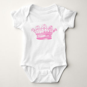 Vintage Crown - Pink Baby Bodysuit