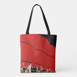 Vintage Cruise Ship Passengers Waving Goodbye Tote Bag