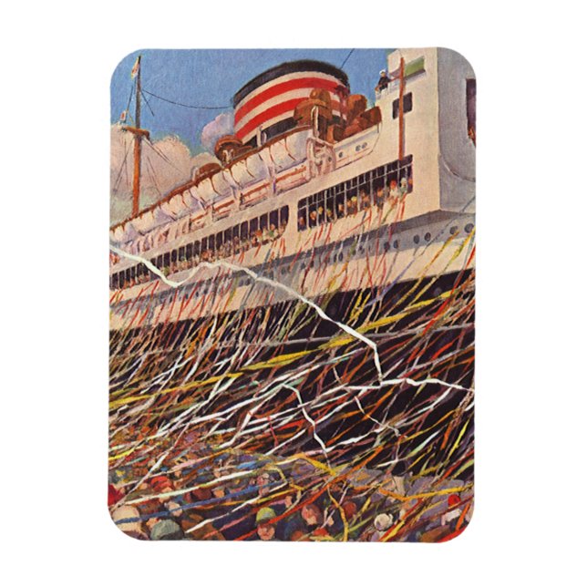 Vintage Cruise Ship Vacation; Bon Voyage Party! Magnet (Vertical)