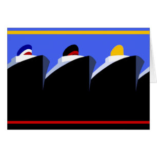 Vintage Cruise Ships Art Deco Poster