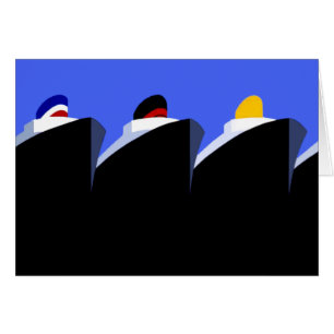 Vintage Cruise Ships Art Deco Poster