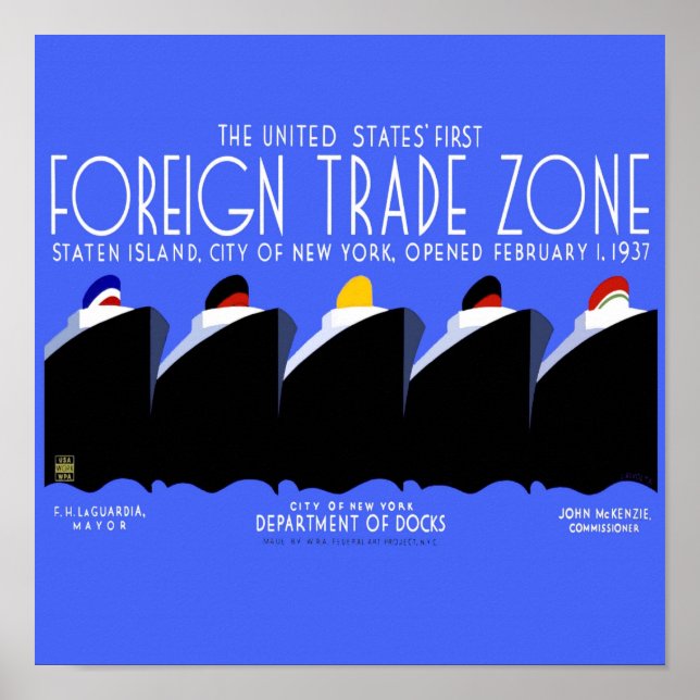 Vintage Cruise Ships Art Deco Poster (Front)