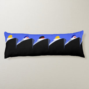 Vintage Cruise Ships Art Deco Poster Body Pillow