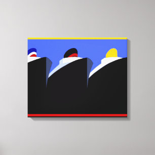 Vintage Cruise Ships Art Deco Poster Canvas Print
