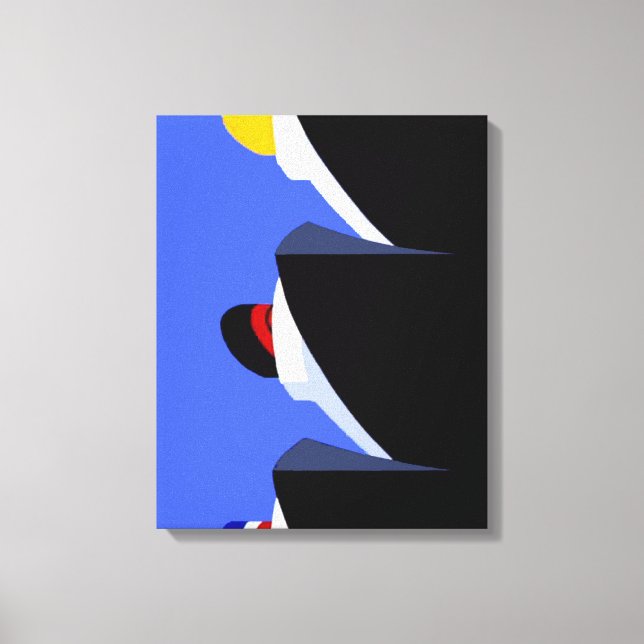 Vintage Cruise Ships Art Deco Poster Canvas Print (Front)