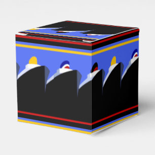 Vintage Cruise Ships Art Deco Poster Favor Box