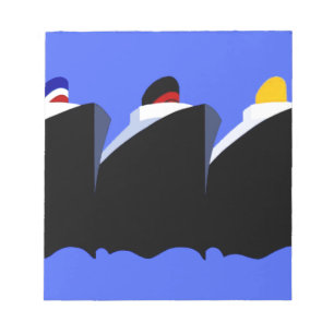 Vintage Cruise Ships Art Deco Poster Notepad