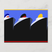 Vintage Cruise Ships Art Deco Poster