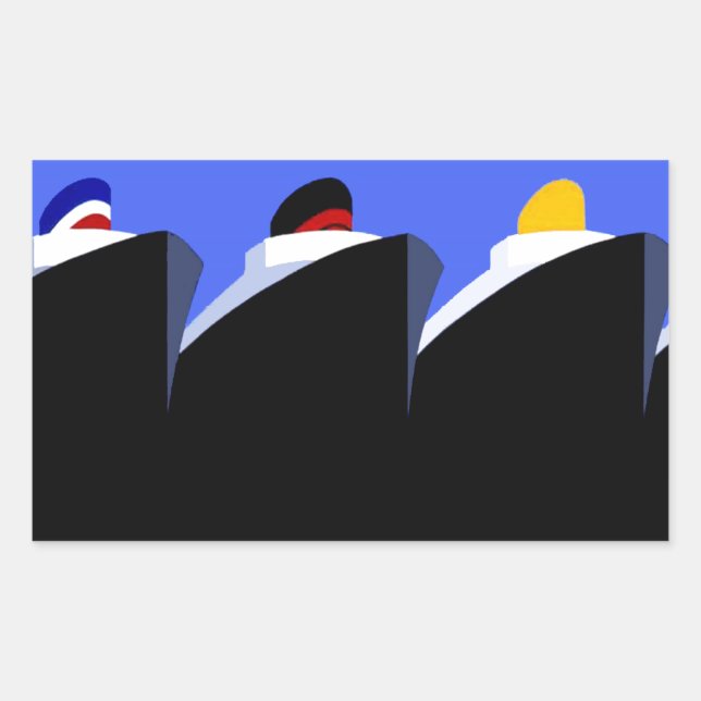 Vintage Cruise Ships Art Deco Poster Sticker (Front)