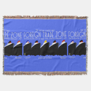 Vintage Cruise Ships Art Deco Poster Throw Blanket