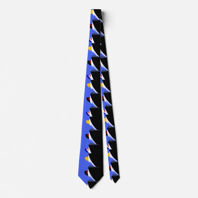 Vintage Cruise Ships Art Deco Poster Tie (Front)