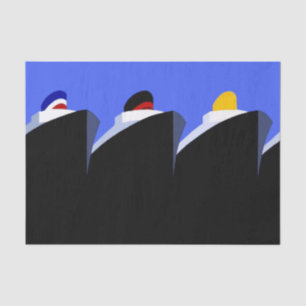 Vintage Cruise Ships Art Deco Poster Tissue Paper